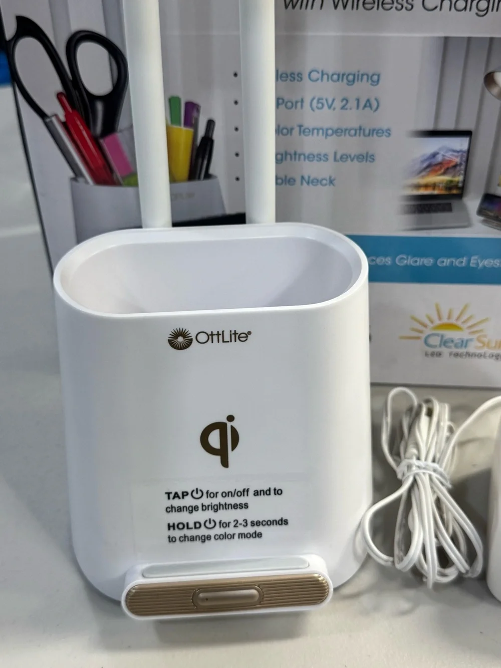 OttLite LED Desk Organizer Lamp 17.25” -Light LED Battery Powered Adjustable